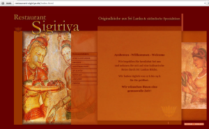 Website des Restaurants Sigiriya